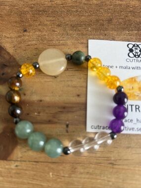 Fast Money Maker Bracelet :Citrino,pyrite, Amathyst Green Aventurina ,Tiger Eyes
